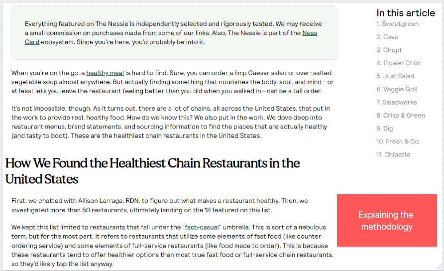 healthiest chain restaurants in the united states by nesswell blog