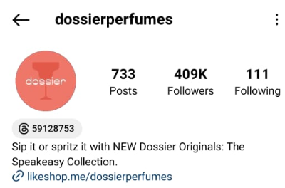 dossier perfume instagram profile
